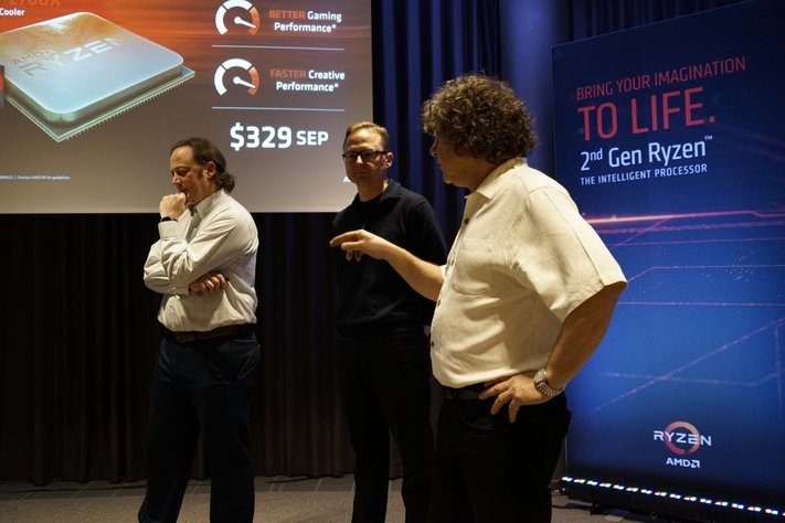 Travis Kirsch, Jim Anderson und Joe Macri auf dem Ryzen 2000 Event